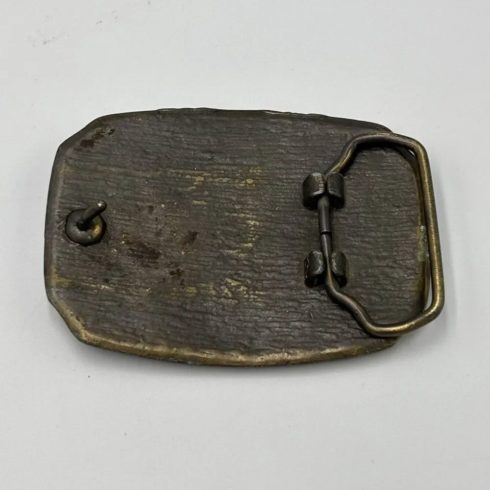 Vintage SHRINER Solid Brass‎ Black Star Sword USA Belt Buckle